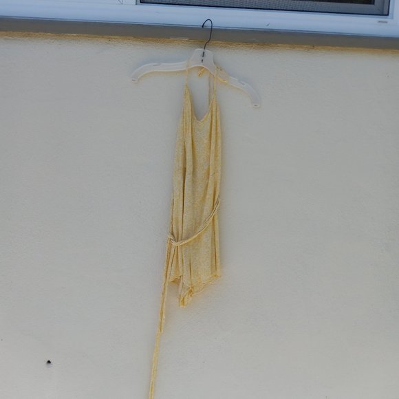 Yellow Ditsy 90s StyleFloral Shorts Romper Size S Festival Summer Beach Vacation - Picture 8 of 15